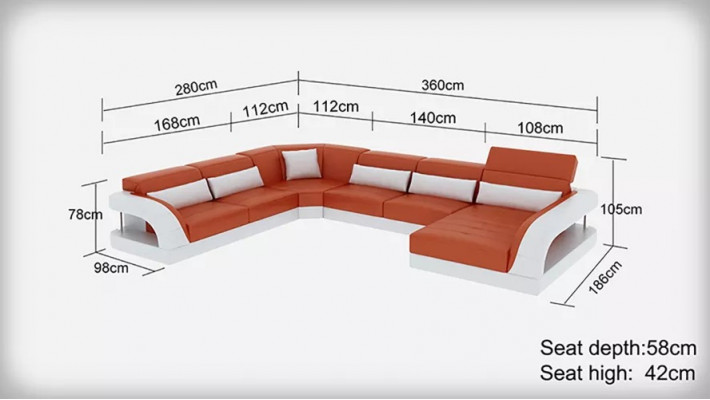 Design corner sofa living room furniture modern corner couch leather upholstery couch