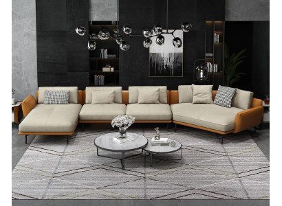 U-shaped sectional sofa living landscape sofa couch upholstery corner set fabric sofas leather