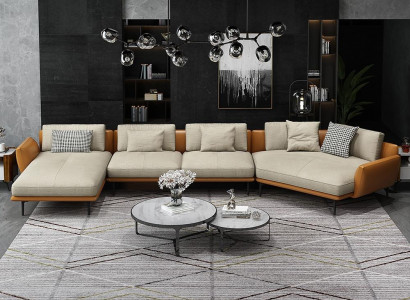 U-shaped sectional sofa living landscape sofa couch upholstery corner set fabric sofas leather