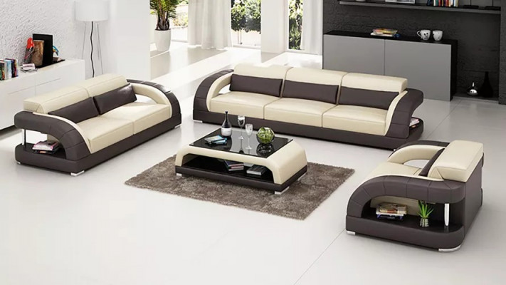 Leather sofa set 3+2+1 seater + coffee table leather sofa modern sofa
