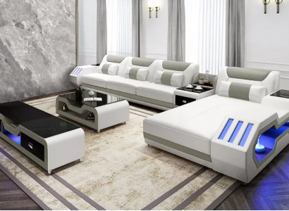 Leather upholstery design corner sofa corner couch sofa L-shaped living landscape