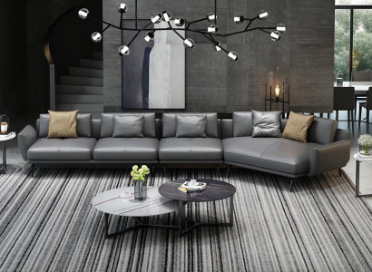 Leather cushion design corner sofa couch sofa L-shaped living landscape living room