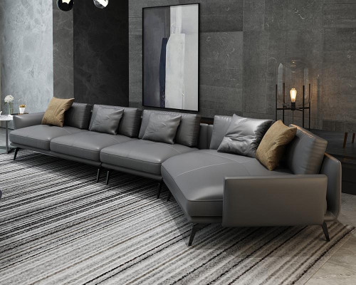 Leather cushion design corner sofa couch sofa L-shaped living landscape living room