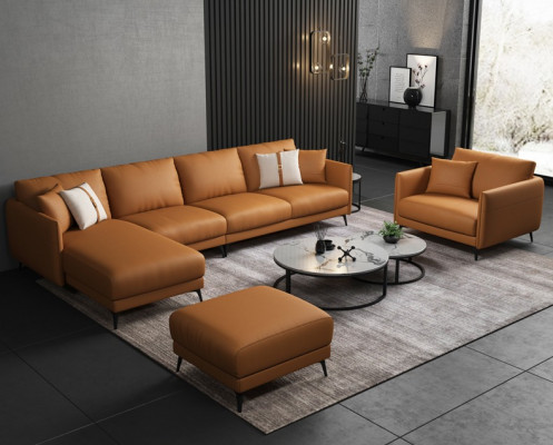 Corner sofa + armchair leather sofa couch living landscape set design modern sofa seat