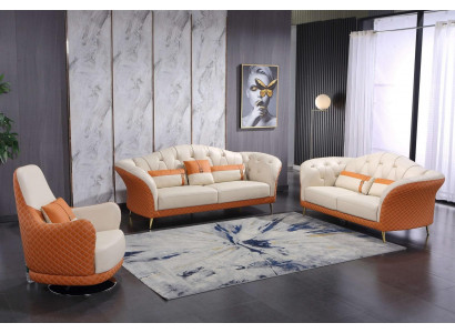 Exclusive Upholstered Designer Furniture 32-Seater Sofa Set 2-Piece Living Landscape