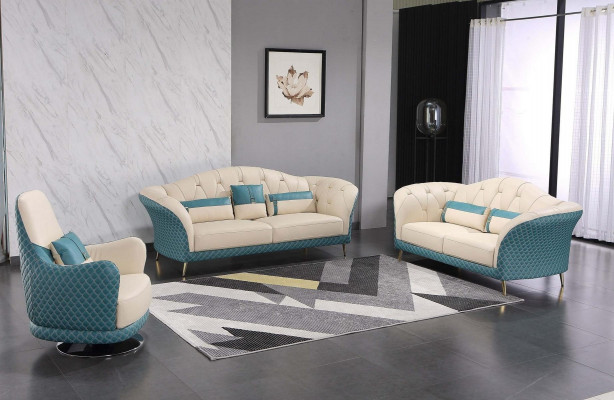Exclusive Upholstered Designer Furniture 32-Seater Sofa Set 2-Piece Living Landscape