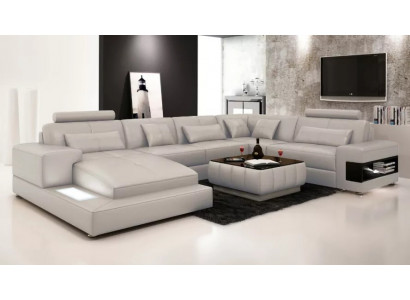 Corner sofa couch upholstered living area sofa 2-piece set coffee table corner suite