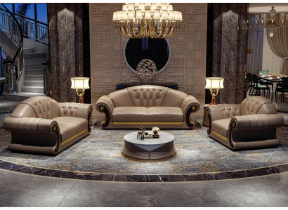 Chesterfield Sofa Classic Couch Set 3-Piece Couch Set Seat Cushion