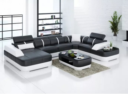 Leather XXL couch sofa living room landscape modern designer corner upholstery