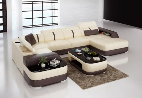 Leather XXL couch sofa living room landscape modern designer corner upholstery