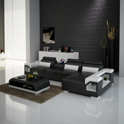 Couch Corner Sofa Leather Living Area Set Design Modern Sofa L-Shape with USB
