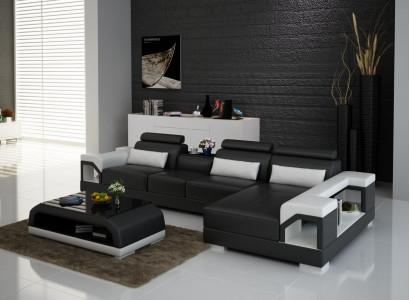 Couch Corner Sofa Leather Living Area Set Design Modern Sofa L-Shape with USB