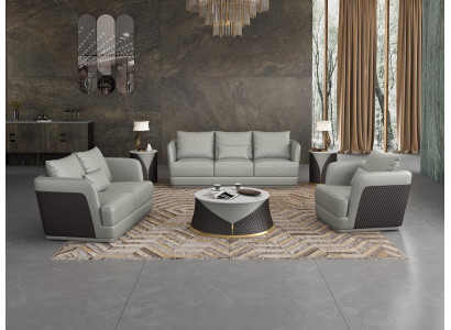 Set of 3+2+1 seater coffee table 2x side tables living room landscape sofa couch 6 pieces.