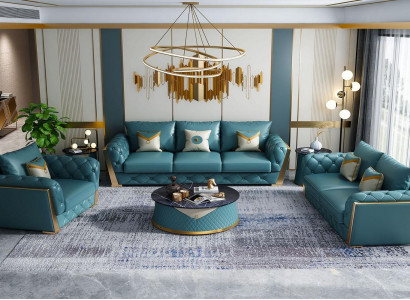 5-piece sofa set upholstery suites 2x side tables sofa coffee table new