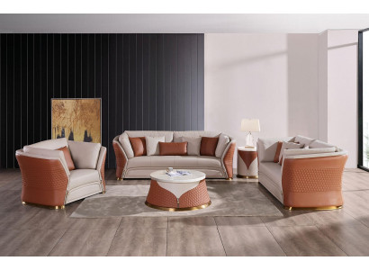 Living room sofa upholstered sofa set 3+2+1 seater side table coffee table