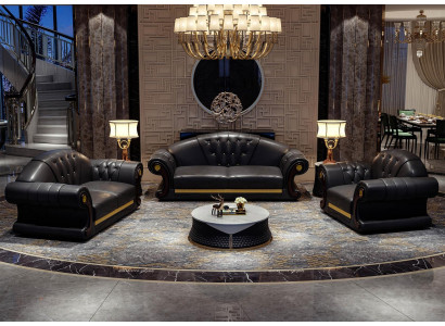 Chesterfield Sofa Set Complete Set Sofa 6-piece Seat Cushion Side Table Table