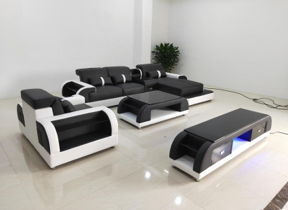 Couch corner sofa leather living landscape suite design modern sofa L-shape coffee table