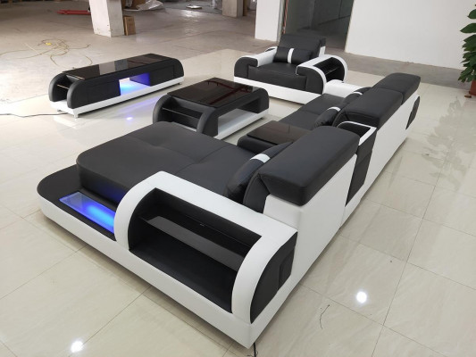 Couch corner sofa leather living landscape suite design modern sofa L-shape coffee table