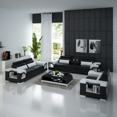 Leather sofa couch sofa set 321 set design modern sofa USB seat sofas