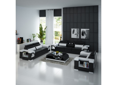 Leather sofa couch sofa set 321 set design modern sofa USB seat sofas