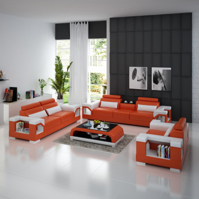 Leather sofa couch sofa set 321 set design modern sofa USB seat sofas