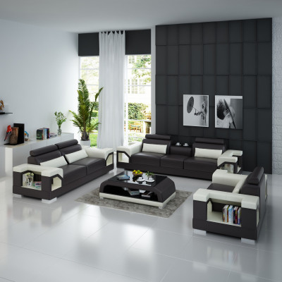 Leather sofa couch sofa set 321 set design modern sofa USB seat sofas