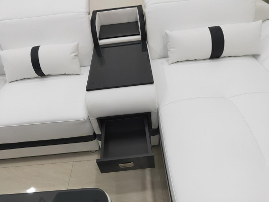 Sectional sofa U-shape coffee table upholstery furniture living landscape design sectional sofa leather USB