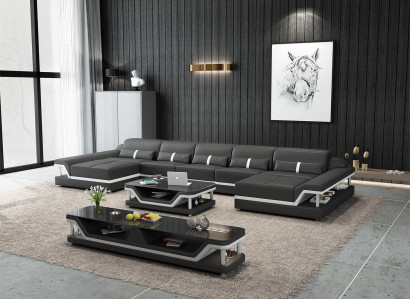 Sectional sofa couch sofa living landscape leather sofa leather furniture living room set