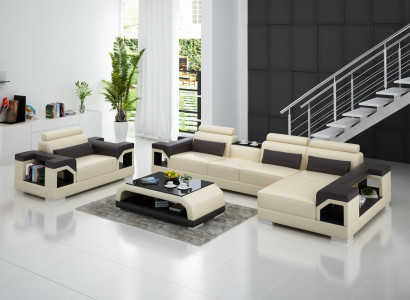 Living room corner sofa L shape armchair set suite modern sofa leather seating corner