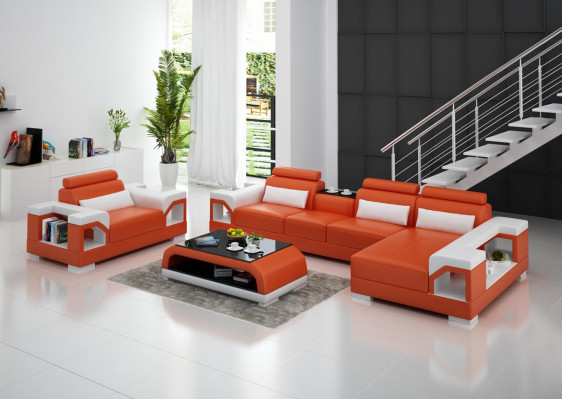 Living room corner sofa L shape armchair set suite modern sofa leather seating corner