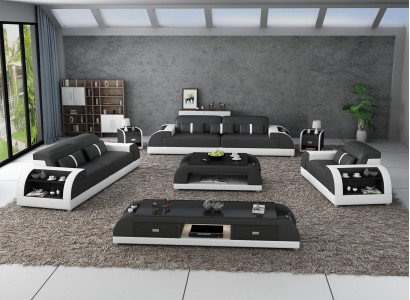 3 2 1 Seater Sofa Set Sofa Upholstery Couch Leather Relax Living Room Set New