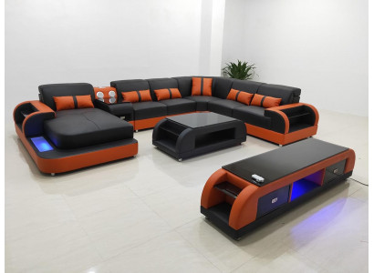 Design corner suite leather sofa corner sofa luxury living landscape leather sofa couch upholstery