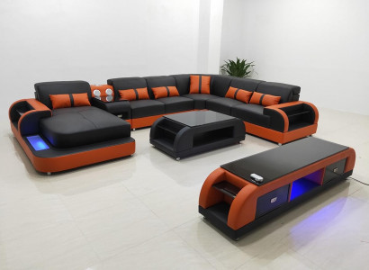 Design corner suite leather sofa corner sofa luxury living landscape leather sofa couch upholstery