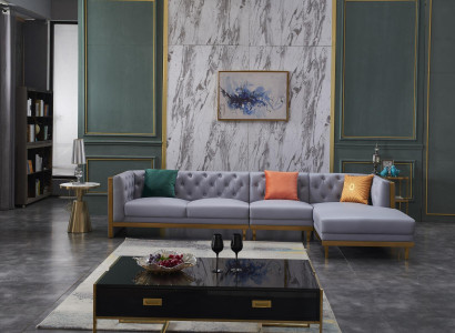 Living area sectional sofa L-shape couch seat upholstery set suite sofa luxury furniture