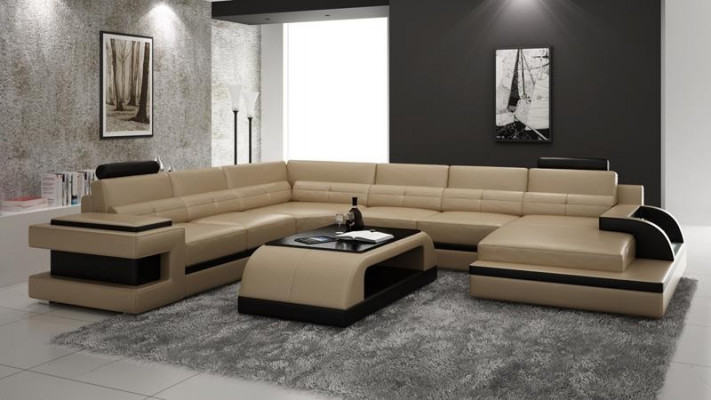 Corner sofa couch sofa LED living area upholstered suite USB illuminated suite