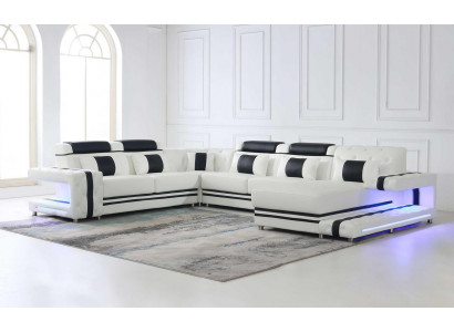 Corner sofa, U-shaped sofa, couch, upholstery, designer leather, large leather sofa, living landscape