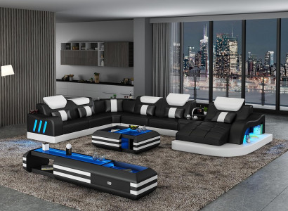Sectional sofa unusual living landscape upholstery corner set couches sofas USB LED