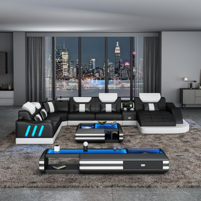 Sectional sofa unusual living landscape upholstery corner set couches sofas USB LED