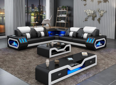 Corner sofa upholstered corner sofa L shape coffee table sideboard leather sofa living room landscape new