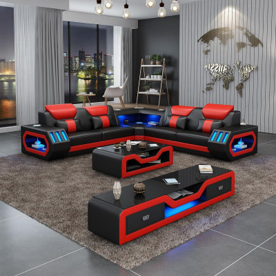 Corner sofa upholstered corner sofa L shape coffee table sideboard leather sofa living room landscape new