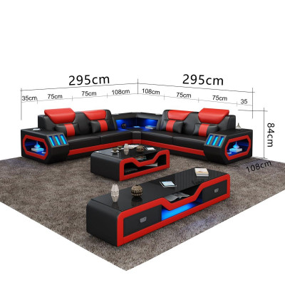 Corner sofa upholstered corner sofa L shape coffee table sideboard leather sofa living room landscape new