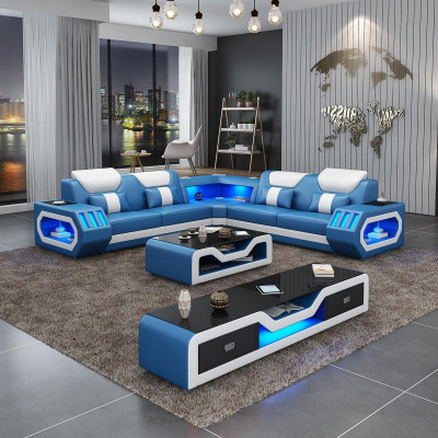 Corner sofa upholstered corner sofa L shape coffee table sideboard leather sofa living room landscape new