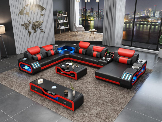 Sectional U-shaped sofa coffee table upholstery corner set corner sofa sofa upholstery seating corner