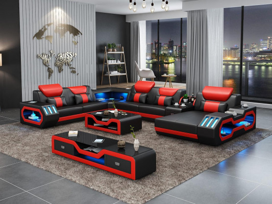 Sectional U-shaped sofa coffee table upholstery corner set corner sofa sofa upholstery seating corner