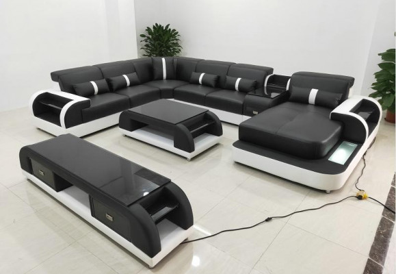 Corner sofa upholstery corner sofa U shape coffee table sideboard leather sofa living landscape new