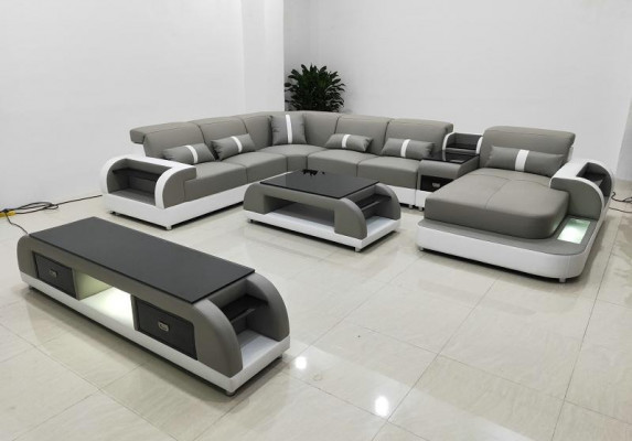 Corner sofa upholstery corner sofa U shape coffee table sideboard leather sofa living landscape new