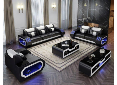Complete set sofa suite 321 seats coffee table design living room landscape 4-piece new