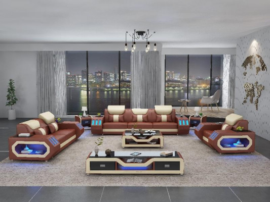 Complete set sofa suite 321 seats coffee table design living room landscape 4-piece new