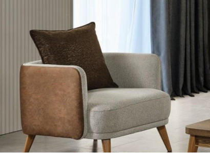 Luxury Upholstery Grey Armchair Italian Design Modern Furniture