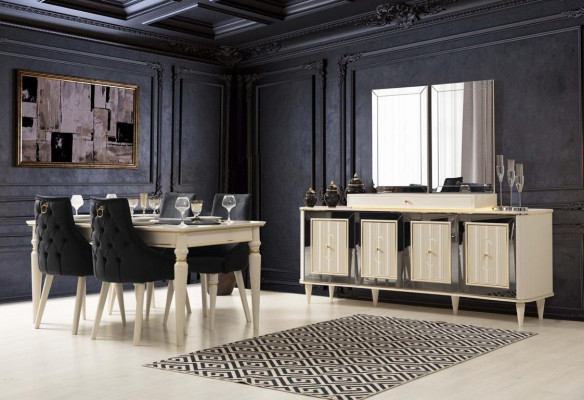 Dining table table dining room tables luxury wood white design modern Italian furniture